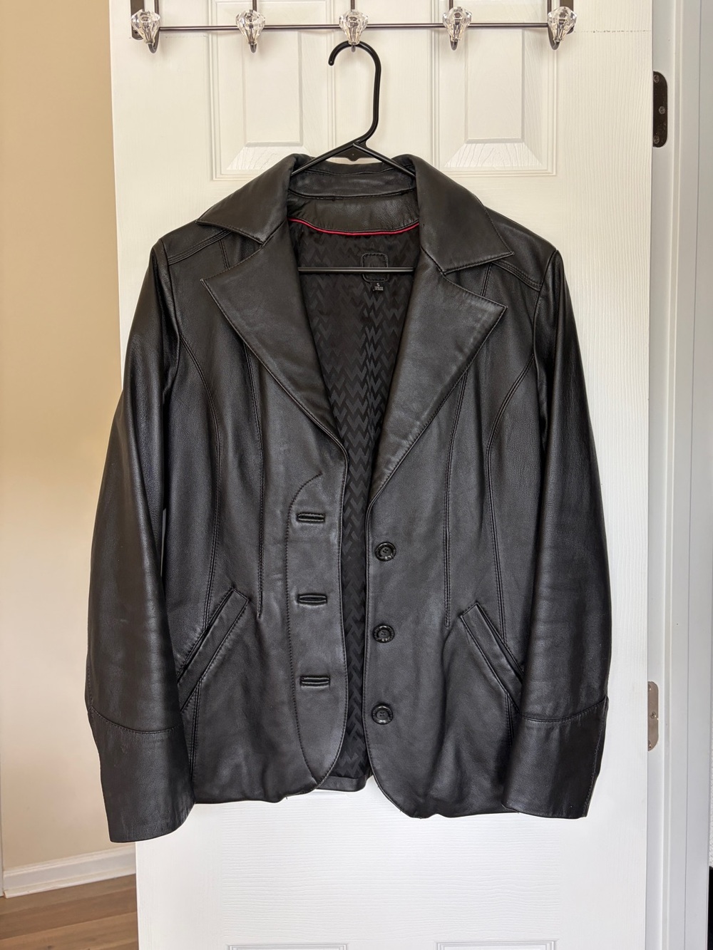 Vintage 100% Genuine Leather Blazer Jacket Women Small
